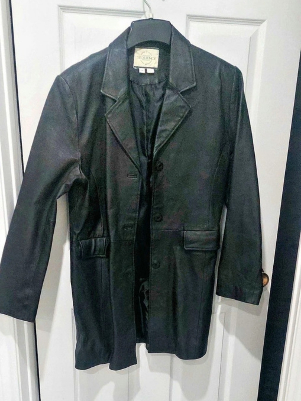 Sequence Women's Black Leather Jacket Like New 14